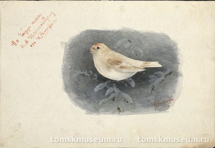 Залесский И.М. Рисунок. Птица на ветке.