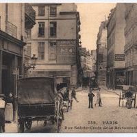 Открытка. Paris. Rue Sainte-Croix de la Bretonnerie (Париж. Улица Св. Распятия в Бретонри). Набор открыток "Paris. Quelques scenes" ("Париж. Несколько сцен")