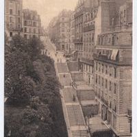 Открытка. Paris – Montmartre, escaliers Sante-Marie (Париж. Монмартр. Лестница Св. Марии). Набор открыток "Paris. Quelques scenes" ("Париж. Несколько сцен")