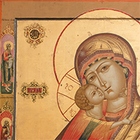 Образ Пресвятой Богородицы Умиление Владимирская с предстоящими